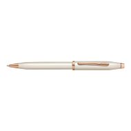 Ручка шарик/автомат "Century II Pearlescent White Lacquer" 0,7 мм, метал., подарочн. упак., жемчужный/розовое золото, стерж. черный