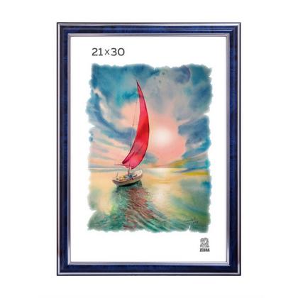 Фоторамка 21*30 см, 19 мм "П3-311 Zebra" пласт., со стеклом, синий
