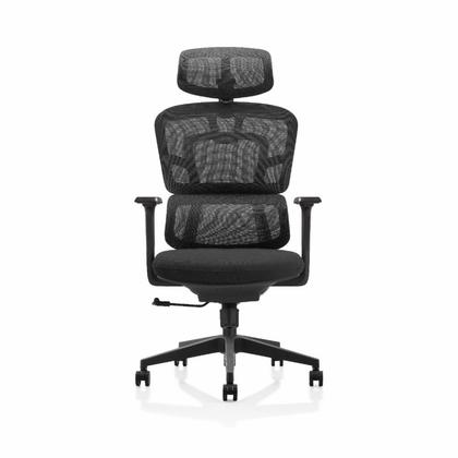 Кресло д/руководителя SitZone U-062A сетка, черный, крестов. пластик, регулир. подголов., регулир. подлокотн.