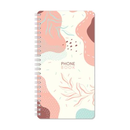 Книга алфавитная А5 112*206 мм, 80 л., "Стиль. Flora" спираль сбоку, мягк. обл. карт., разноцветный