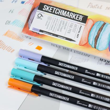 Ручка капиллярная "Sketchmarker Artist fine pen Main" набор 12 шт.