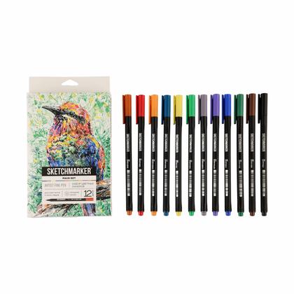Ручка капиллярная "Sketchmarker Artist fine pen Main" набор 12 шт.