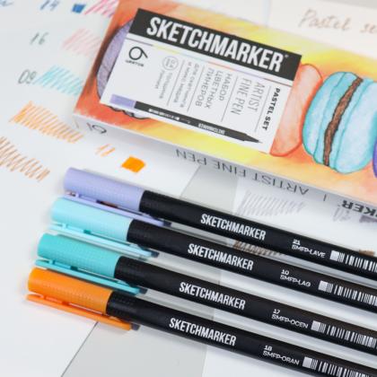 Ручка капиллярная "Sketchmarker Artist fine pen Main" набор 12 шт.