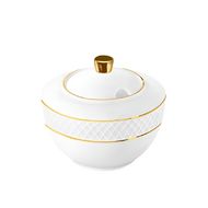 Сахарница 340 мл "WL-880102470 Diamond" фарфор, упак., белый/золотистый