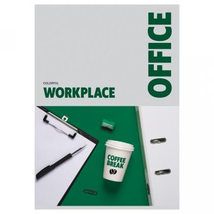 Тетрадь А4 80 л., клет. "Office" скоба сбоку, обл. карт., ассорти