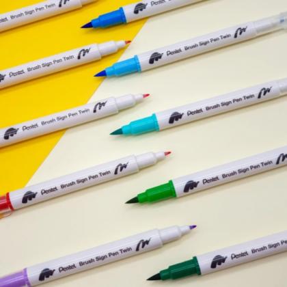 Маркер-кисть "Brush Sign pen twin" набор, 6 шт.