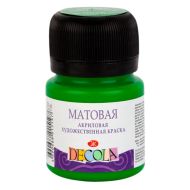 Краска акриловая матовая "Декола" 717 зеленая светлая, 20 мл., банка