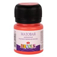 Краска акриловая матовая "Декола" 355 коралловая, 20 мл., банка
