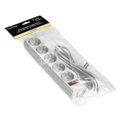 Сетевой фильтр 3м ExeGate SP-5-3W, EX221187RUS, 5 розеток, белый