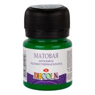 Краска акриловая матовая "Декола" 722 зеленая средняя, 20 мл., банка