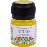Краска акриловая для витража "Декола" 214 лимонная, 20 мл., банка