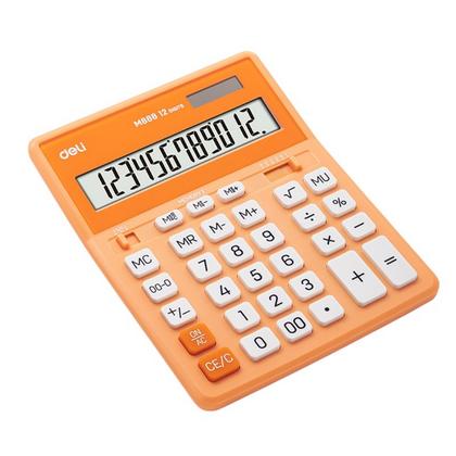 Кальк. наст. 12р. EM888A Deli оранжевый, пласт., 202,2*158,5*31,3 мм
