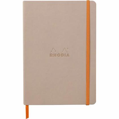 Блокнот А5 148*210 мм, 80 л., лин. "Rhodiarama", кожзам., мягк. обл., на резинке, фиолетовый