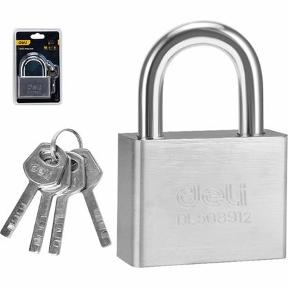 Замок навесной Deli YS EDL508912 70 мм, автомат, 4 ключа