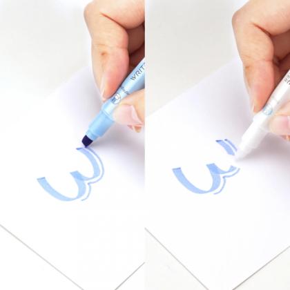 Маркер текстовый двусторонний "Erasable" голубой