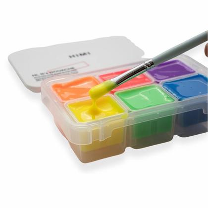 Краски гуашевые "Himi Jelly Cup.Glow in the dark. Bright color" набор 6 цв., 23 мл., кювета, пластиковый футляр