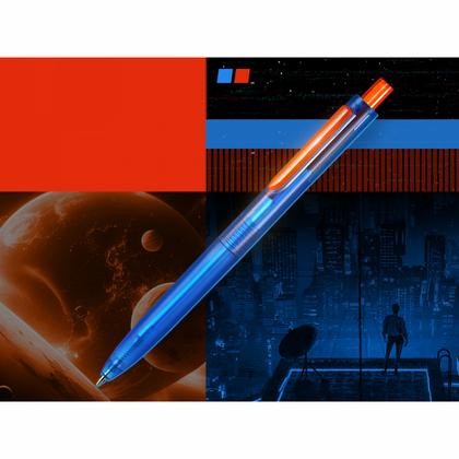 Ручка шарик/автомат "Space Up Cyber" 0,7 мм, пласт., синий/оранжевый, стерж. синий