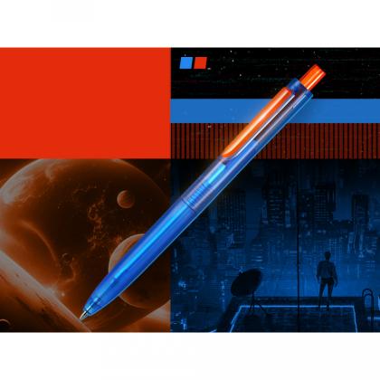 Ручка шарик/автомат "Space Up Cyber" 0,7 мм, пласт., синий/оранжевый, стерж. синий