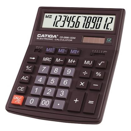Кальк. наст. 12р. CD-2698-12DM Catiga черный, пласт., 200*154*36 мм
