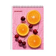 Блокнот A5 206*144 мм, 80 л., в клетку "Летний микс" спираль сверху, обл. карт., розовый