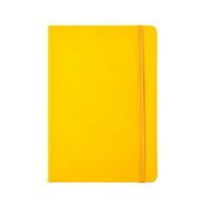 Блокнот А5 148*210 мм, 96 л., тонир., лин. "1818-16" тверд. обл. PVC, на резинке, желтый