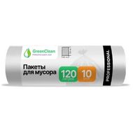 Мешки для мусора 120л 10шт/рулон ПСД GreenClean Professional 20мкм 68*105см цв. прозрачный