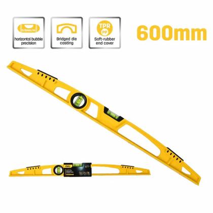 Уровень строительный литой Deli YS EDL290600Q 600 мм, с двойным обзором