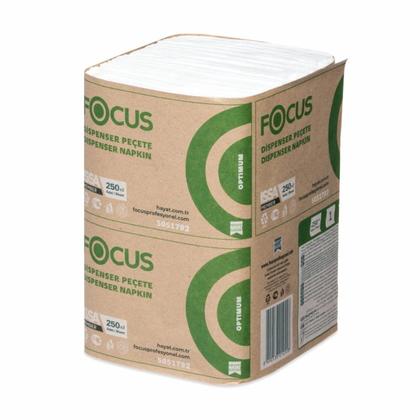 Салфетки бумажные Focus Optimum 24*18см, 1 слой, цв.белый, 250 листов
