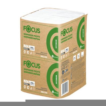 Салфетки бумажные Focus Optimum 24*18см, 1 слой, цв.белый, 250 листов