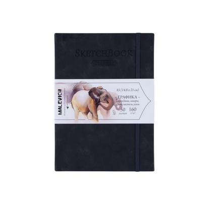 Скетчбук для графики "GrafArt white" А5, 160 г/м2, 50 л., черный
