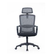 Кресло д/руководителя SitZone U-060A сетка/ткань, черный, крестов. пластик, регулир. подголов.