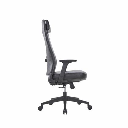 Кресло д/руководителя SitZone CH-366A нат. кожа, коричневый, крестов. пластик, регулир. подголов., регулир. подлокотн.