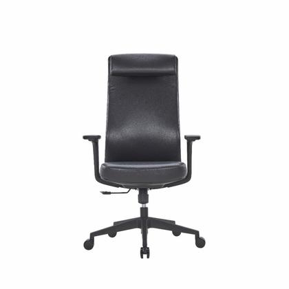 Кресло д/руководителя SitZone CH-366A нат. кожа, коричневый, крестов. пластик, регулир. подголов., регулир. подлокотн.
