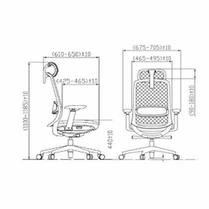 Кресло д/руководителя SitZone CH-531A-HS ткань, серый, крестов. пластик, корпус серый, регулир. подголов., регулир. подлокотн.