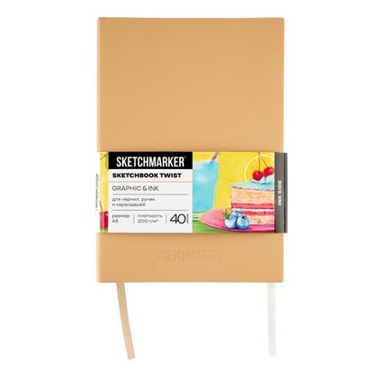 Скетчбук "Sketchmarker Graphic&Ink" А5, 140 г/м2 / 200г/м2, 100 л., бумага кремовая/белая