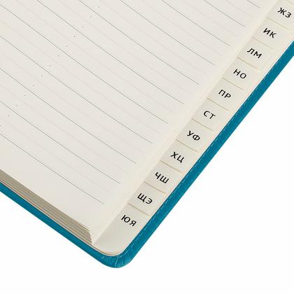Книга алфавитная А5 135*205 мм, 80 л., "Winner. Dark teal" обл. кожзам., бирюзовый
