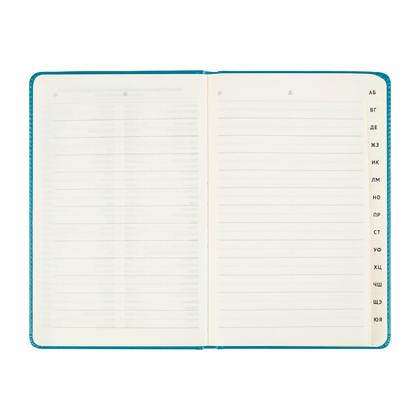 Книга алфавитная А5 135*205 мм, 80 л., "Winner. Dark teal" обл. кожзам., бирюзовый