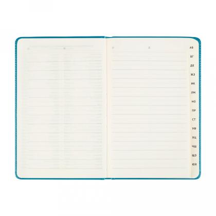Книга алфавитная А5 135*205 мм, 80 л., "Winner. Dark teal" обл. кожзам., бирюзовый