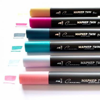 Маркер перм., худ. "Сонет Twin Brush" черный