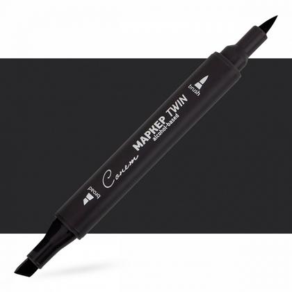 Маркер перм., худ. "Сонет Twin Brush" черный