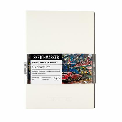 Скетчбук "Sketchmarker Black&White" А5, 140 г/м2, 120 л., бумага черная/белая