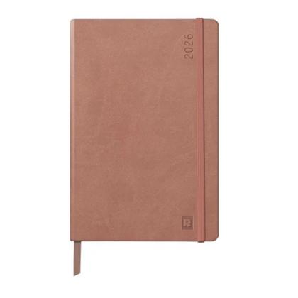 Еженедельник датир. А5 148*210 мм 80 л., клетка "Rhodia" тверд. переплет, кожзам., нежно-розовый 2026