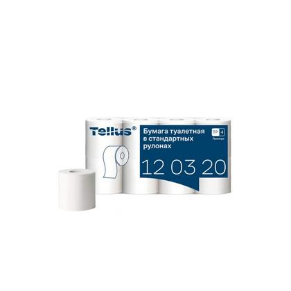 Бумага туалетная  Tellus Премиум T4, 8 рул, 23м, 2-сл.