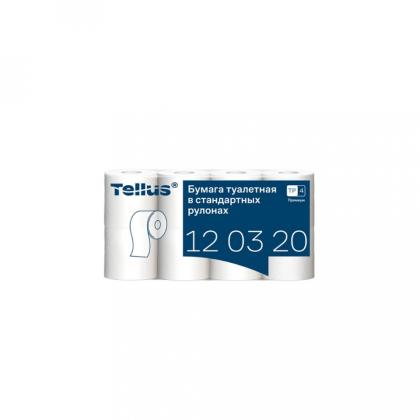 Бумага туалетная  Tellus Премиум TP4, 8 рул, 23м, 2-сл.