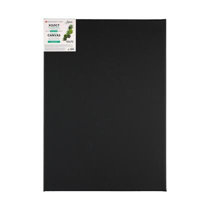 Холст на подрамнике 50*70 см "Ладога" 100% хлопок, 380 г/м2, черный акриловый грунт, среднее зерно