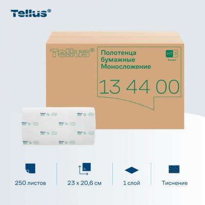 Полотенца бумажные  Tellus Синглфолд Баланс листовые, 1-сл., 250 листов, HT3