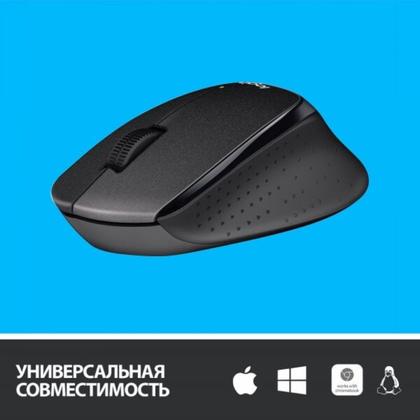 комп. мышь M330 Silent Plus (беспровод.оптич., USB), черный Logitech