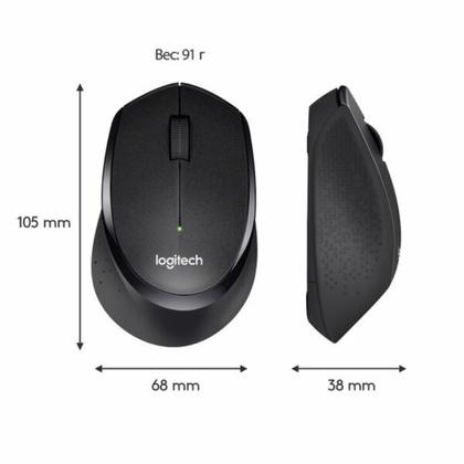 комп. мышь M330 Silent Plus (беспровод.оптич., USB), черный Logitech