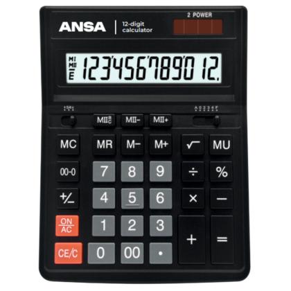 Кальк. наст. 12р. AN444S Ansa черный 206*157*32 мм