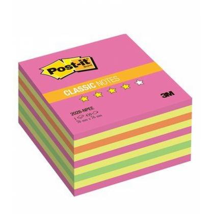 Бумага д/з на кл. осн. 76*76 мм "Post-it Classic. Неоновый розовый" 450 л., розовый